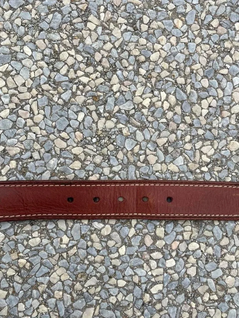 Genuine Relic Brand Men's Full Grain Brown Leather Belt with Silver Buckle